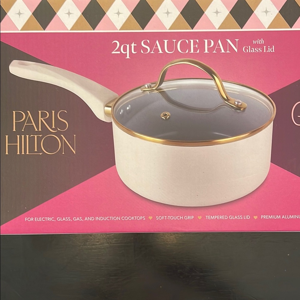 Paris Hilton Cream and Gold Cookware Set
